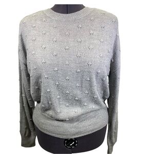 Vylette Gray women's plus size XXL Crewneck knit Sweater Popcorn texture